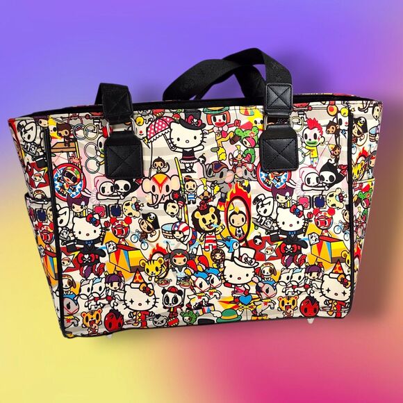 NWT Hello Kitty x Tokidoki Circus Shoulder Tote Bag Collab Print RARE Large New - Picture 3 of 13